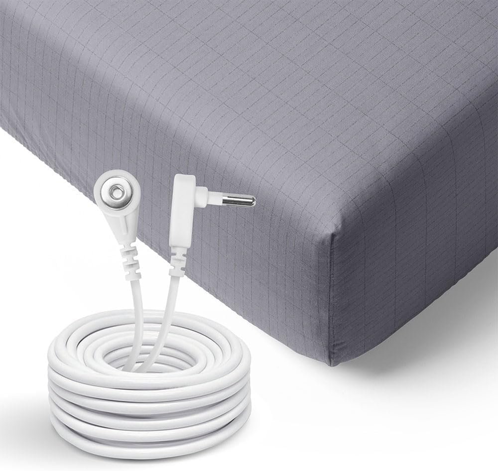 Organic Fitted Grounding Sheet - for King Size Bed - Gray